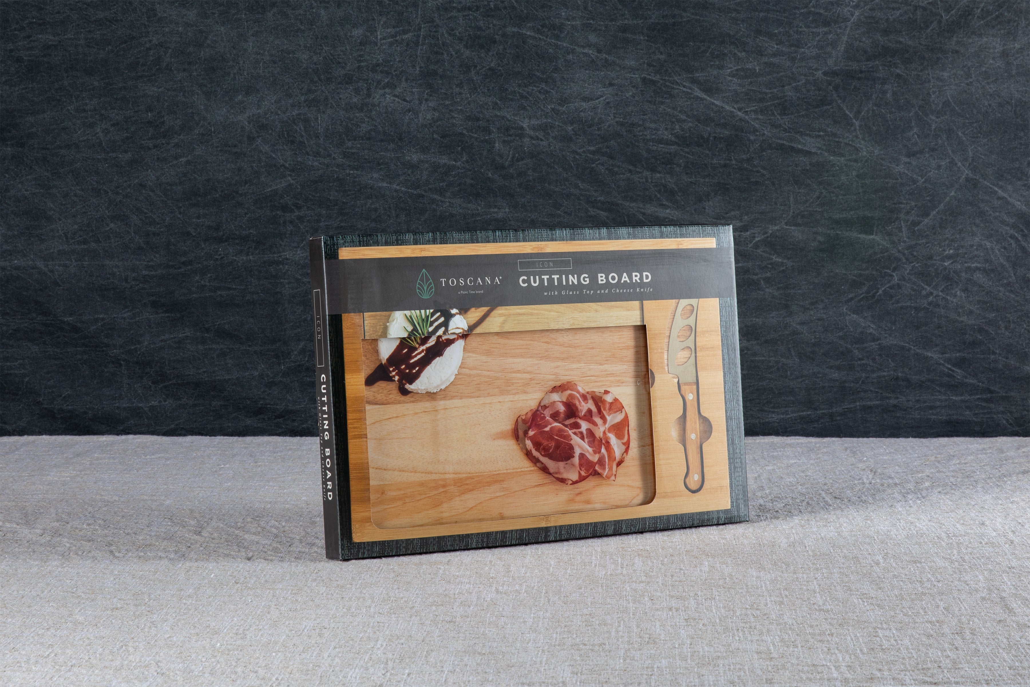 Seattle Kraken Hockey Rink - Icon Glass Top Cutting Board & Knife Set