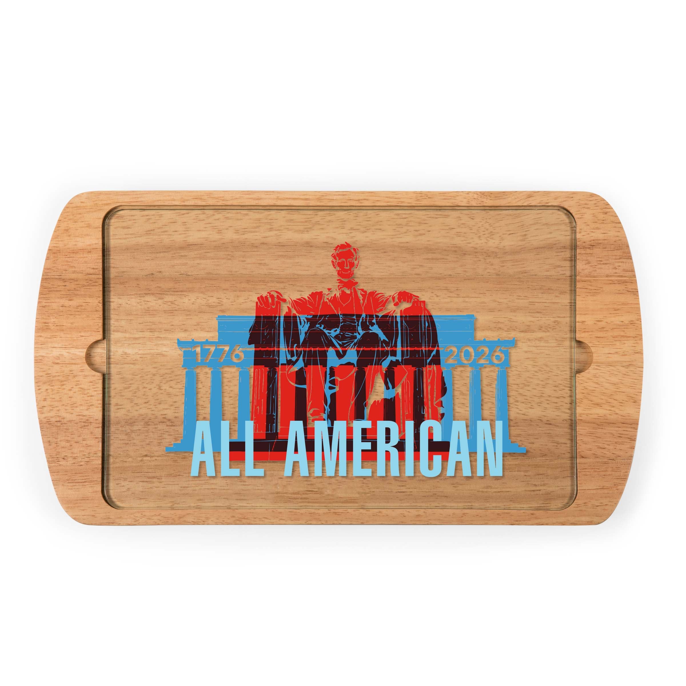 America250 All American - Billboard Glass Top Serving Tray