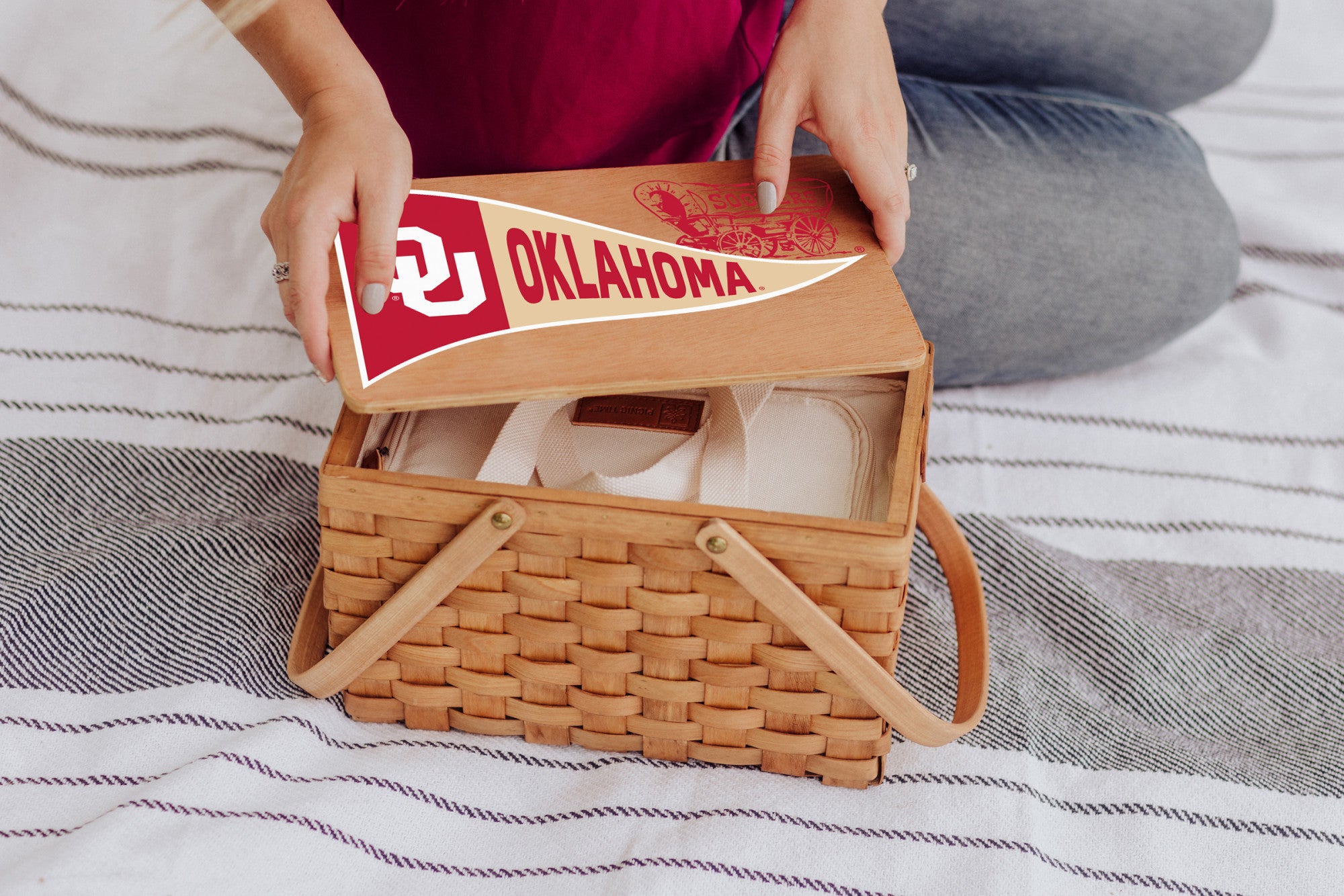 Oklahoma Sooners - Poppy Personal Picnic Basket