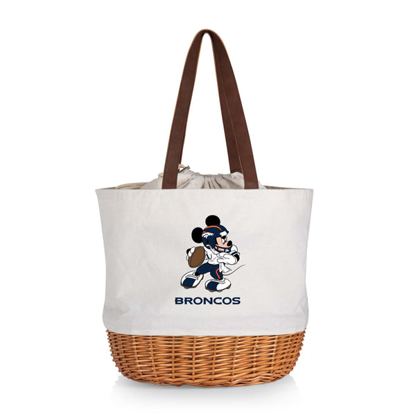 Denver Broncos Mickey Mouse - Coronado Canvas and Willow Basket Tote