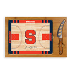 Syracuse Orange Basketball Court - Icon Glass Top Cutting Board & Knife Set