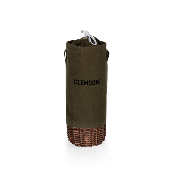 Clemson Tigers - Malbec Insulated Canvas and Willow Wine Bottle Basket