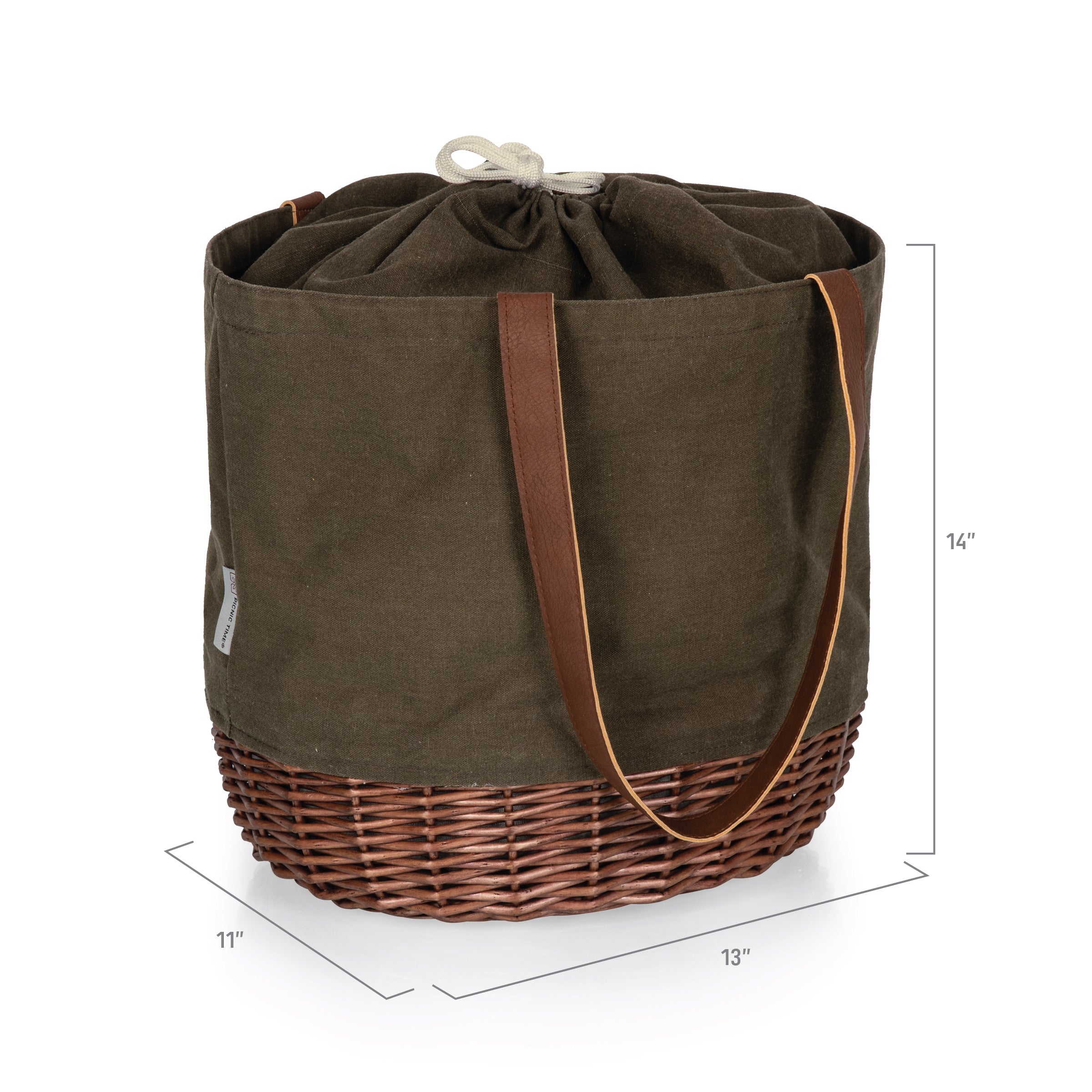 New York Jets - Coronado Canvas and Willow Basket Tote