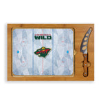 Minnesota Wild Hockey Rink - Icon Glass Top Cutting Board & Knife Set