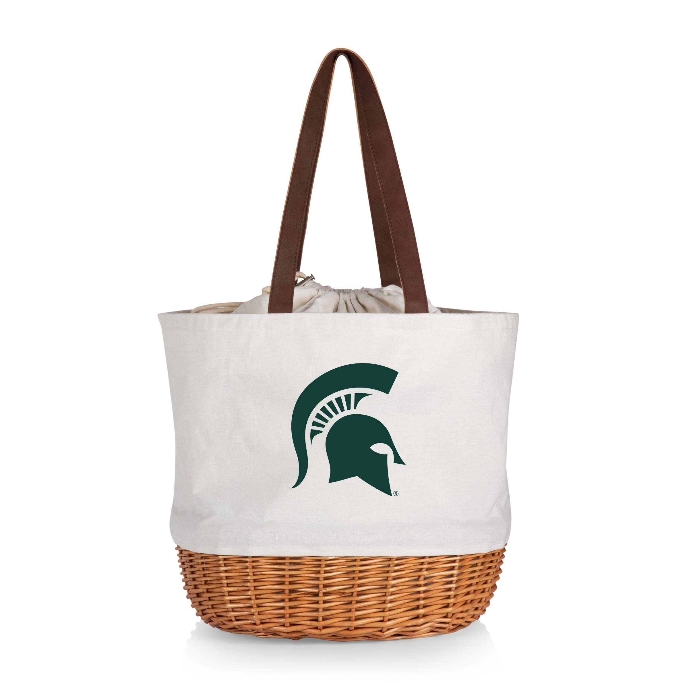 Michigan State Spartans - Coronado Canvas and Willow Basket Tote