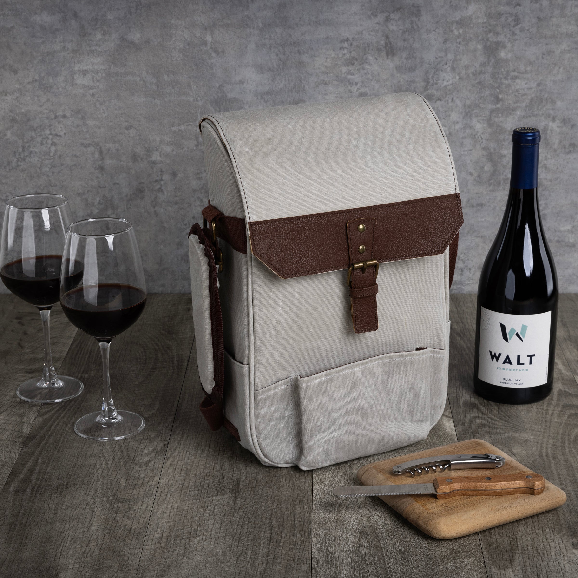 2 Bottle Insulated Wine & Cheese Cooler Tote