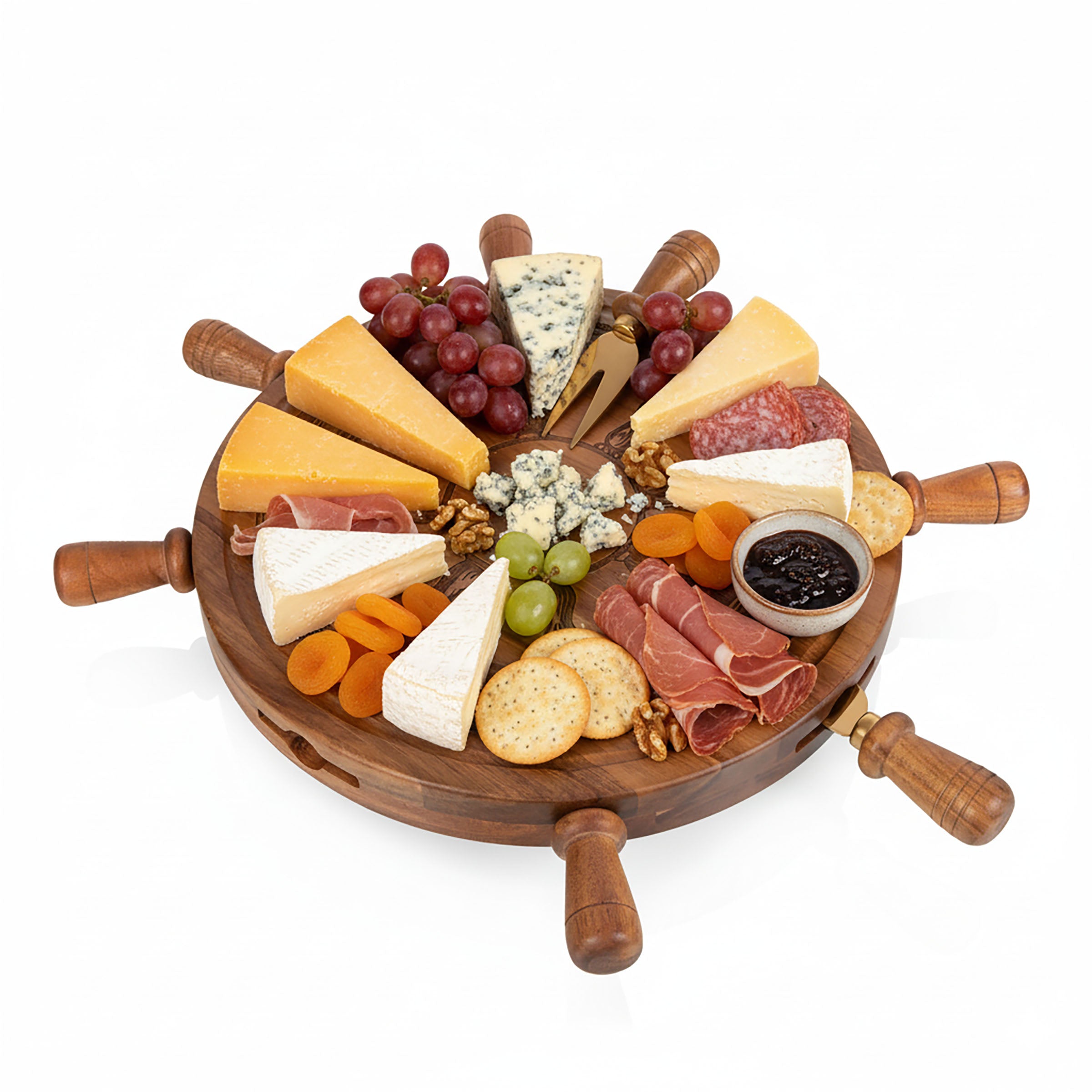 Helmsman Lazy Susan Cheese Board with Tool Set