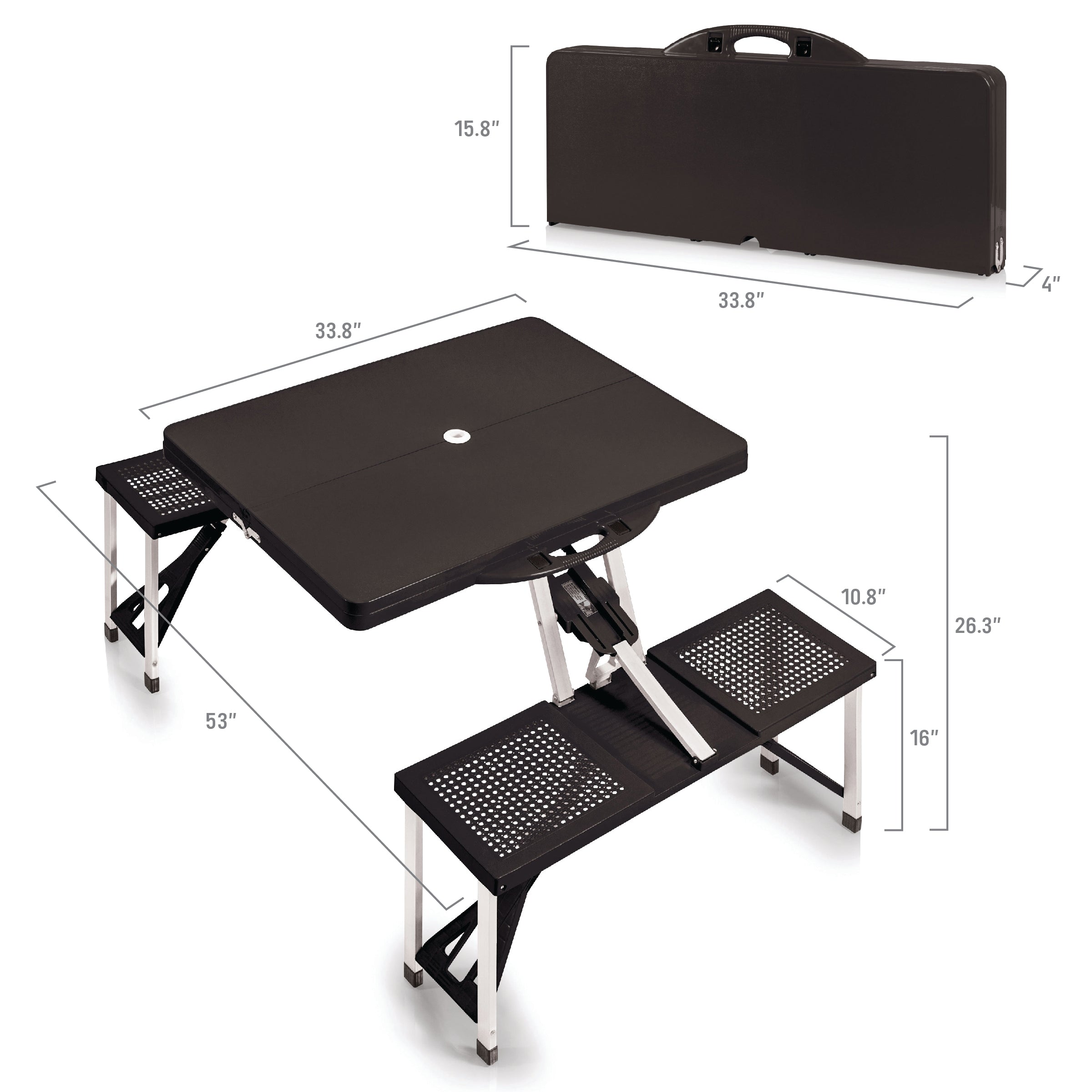 East Carolina Pirates Football Field - Picnic Table Portable Folding Table with Seats