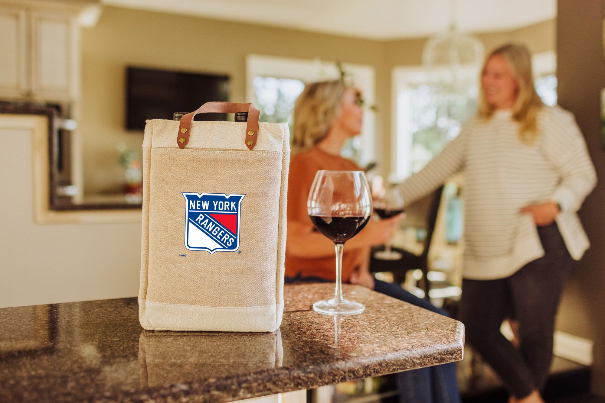 New York Rangers - Pinot Jute 2 Bottle Insulated Wine Bag