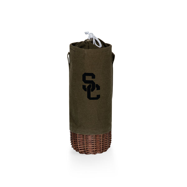 USC Trojans - Malbec Insulated Canvas and Willow Wine Bottle Basket