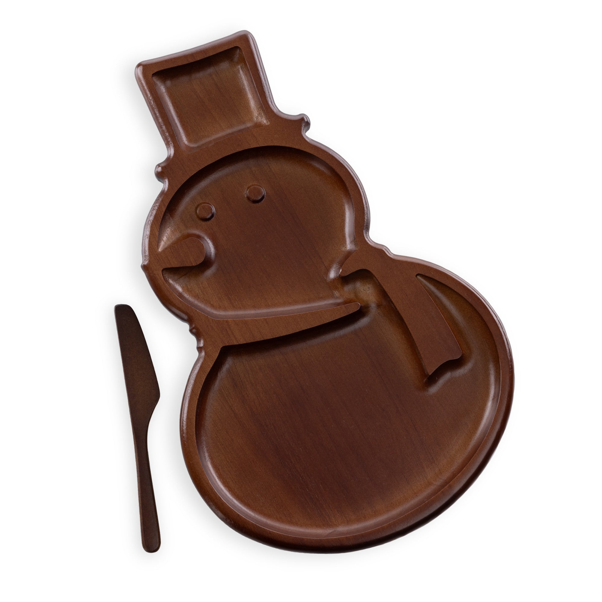 Reversible Snowman Serving Tray with Knife