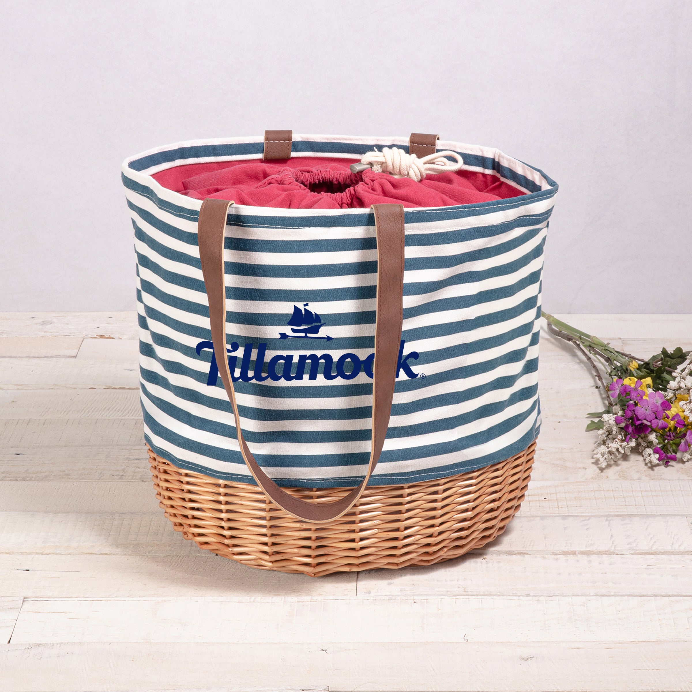 Coronado Canvas and Willow Basket Tote