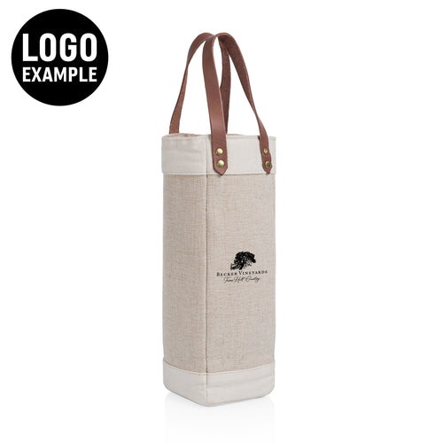 Pinot Jute Single Bottle Insulated Wine Bag