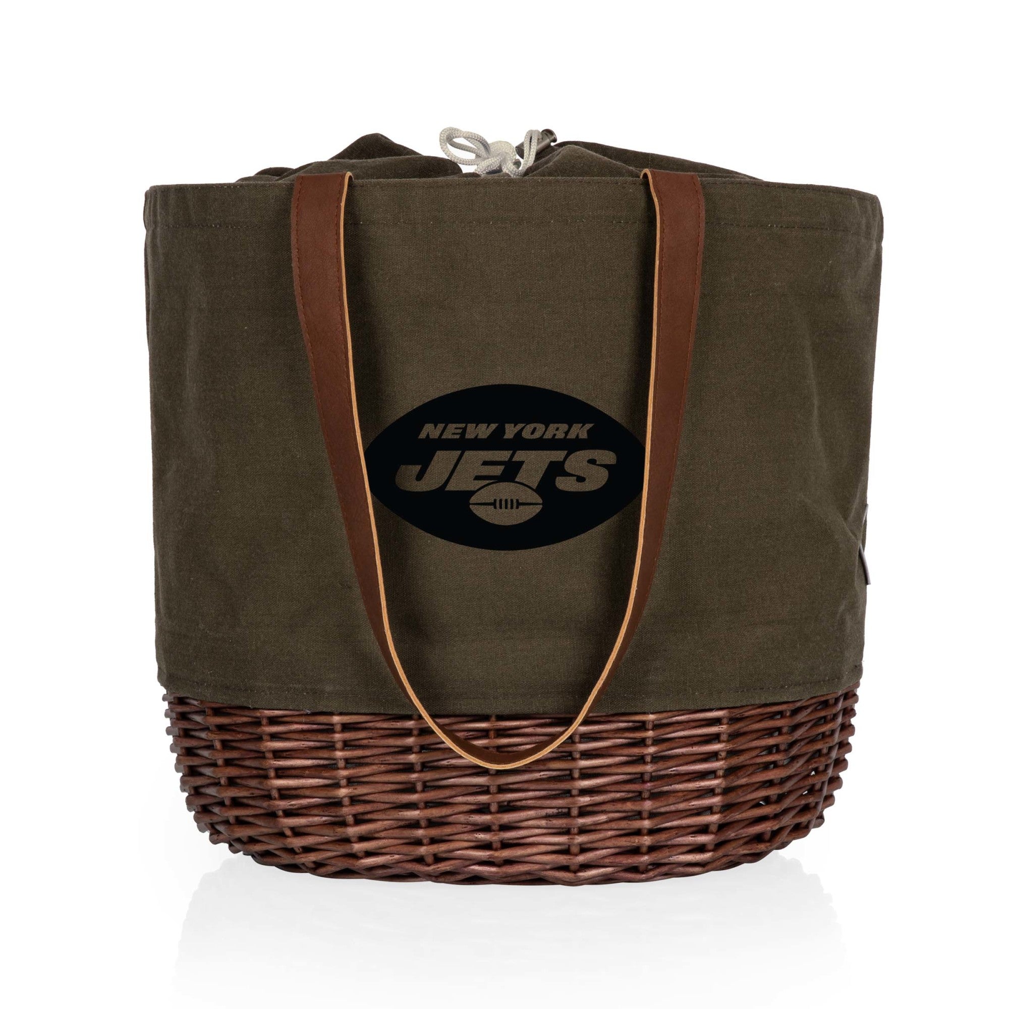 New York Jets - Coronado Canvas and Willow Basket Tote