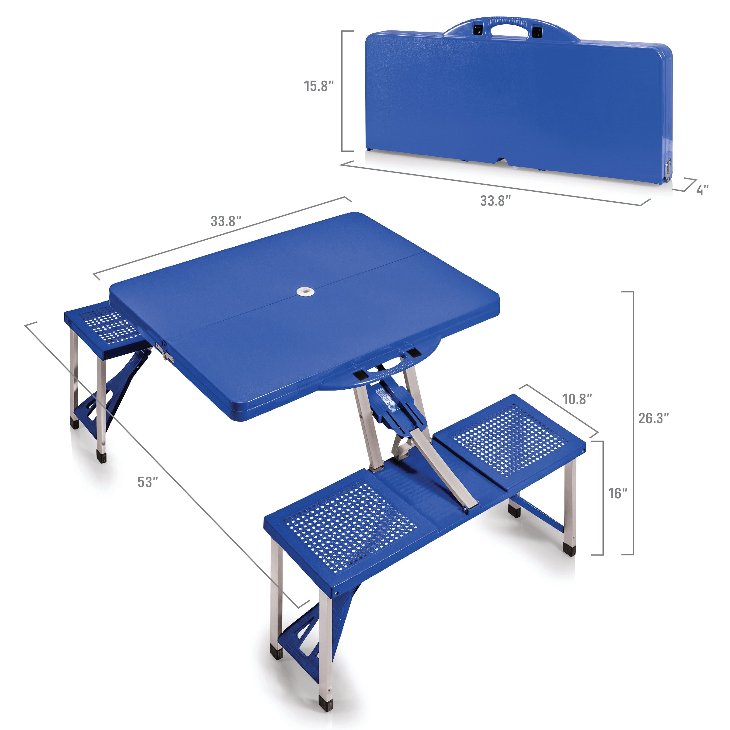 North Carolina Tar Heels Football Field - Picnic Table Portable Folding Table with Seats