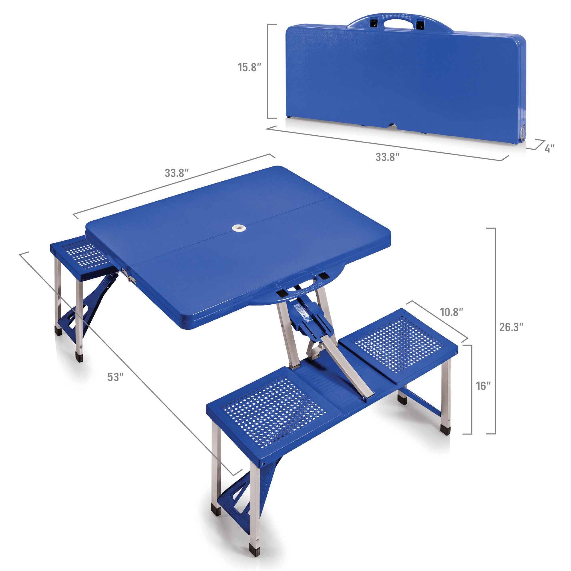 Los Angeles Dodgers Baseball Diamond - Picnic Table Portable Folding Table with Seats