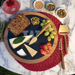 Washington Huskies - Insignia Acacia and Slate Serving Board with Cheese Tools