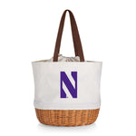 Northwestern Wildcats - Coronado Canvas and Willow Basket Tote