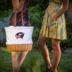 Columbus Blue Jackets - Coronado Canvas and Willow Basket Tote