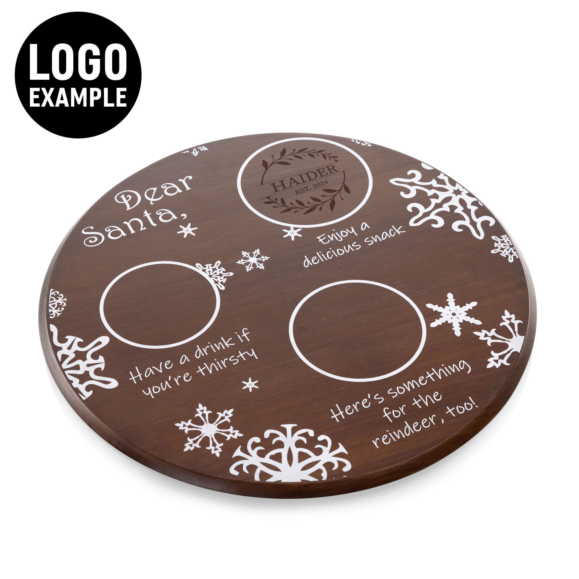 Dear Santa Milk & Cookies Serving Tray