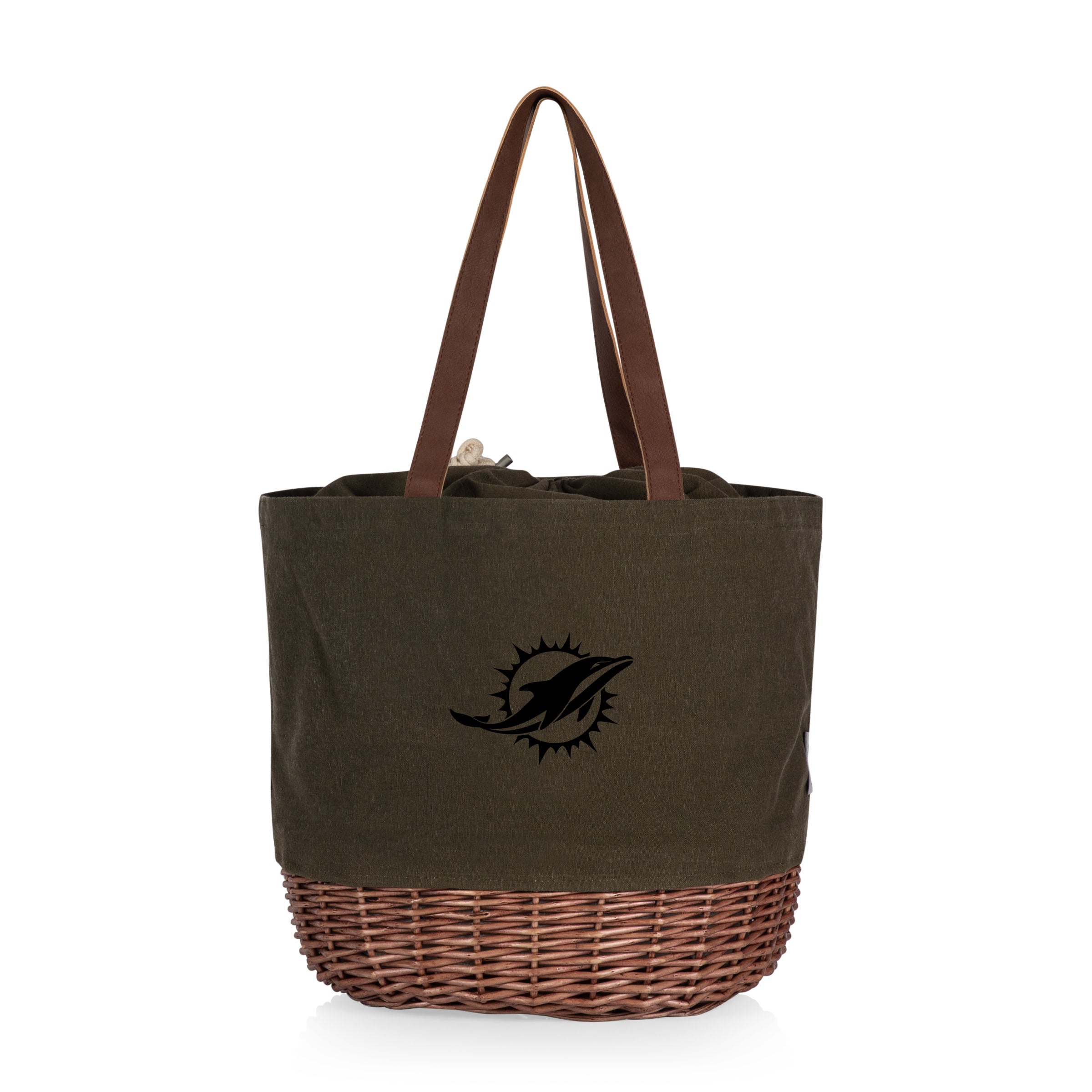 Miami Dolphins - Coronado Canvas and Willow Basket Tote