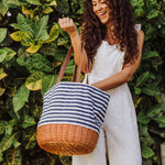 Coronado Canvas and Willow Basket Tote
