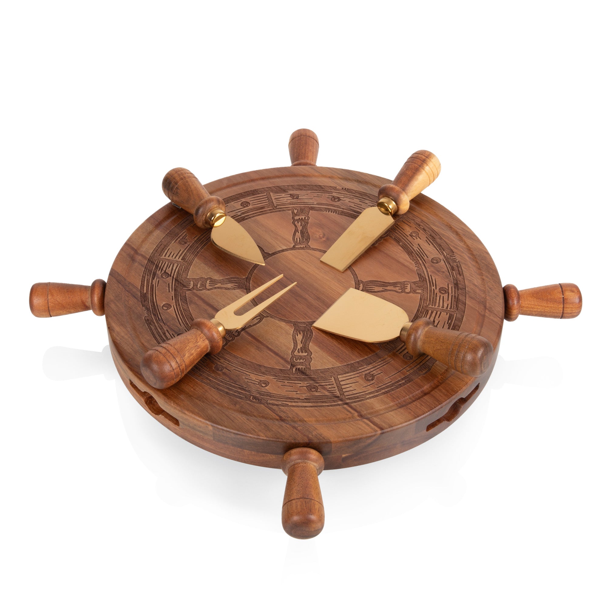 Helmsman Lazy Susan Cheese Board with Tool Set