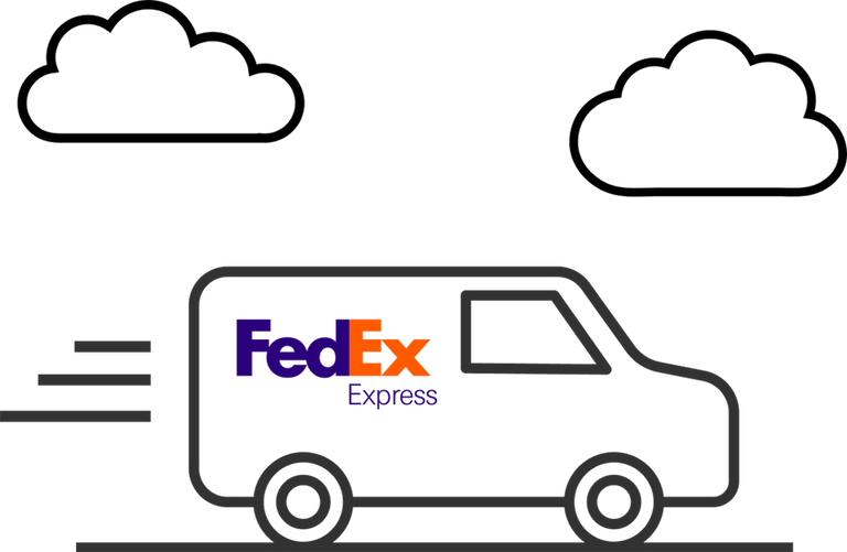 FedEx express truck illustration.