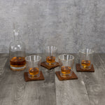 Ambassador Whiskey Box with Decanter and 4 Lowball Glasses