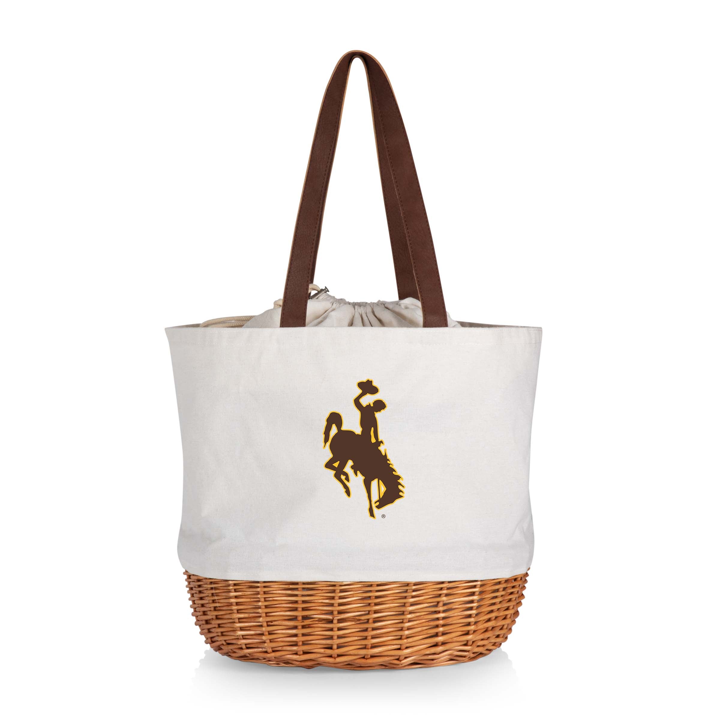 Wyoming Cowboys - Coronado Canvas and Willow Basket Tote