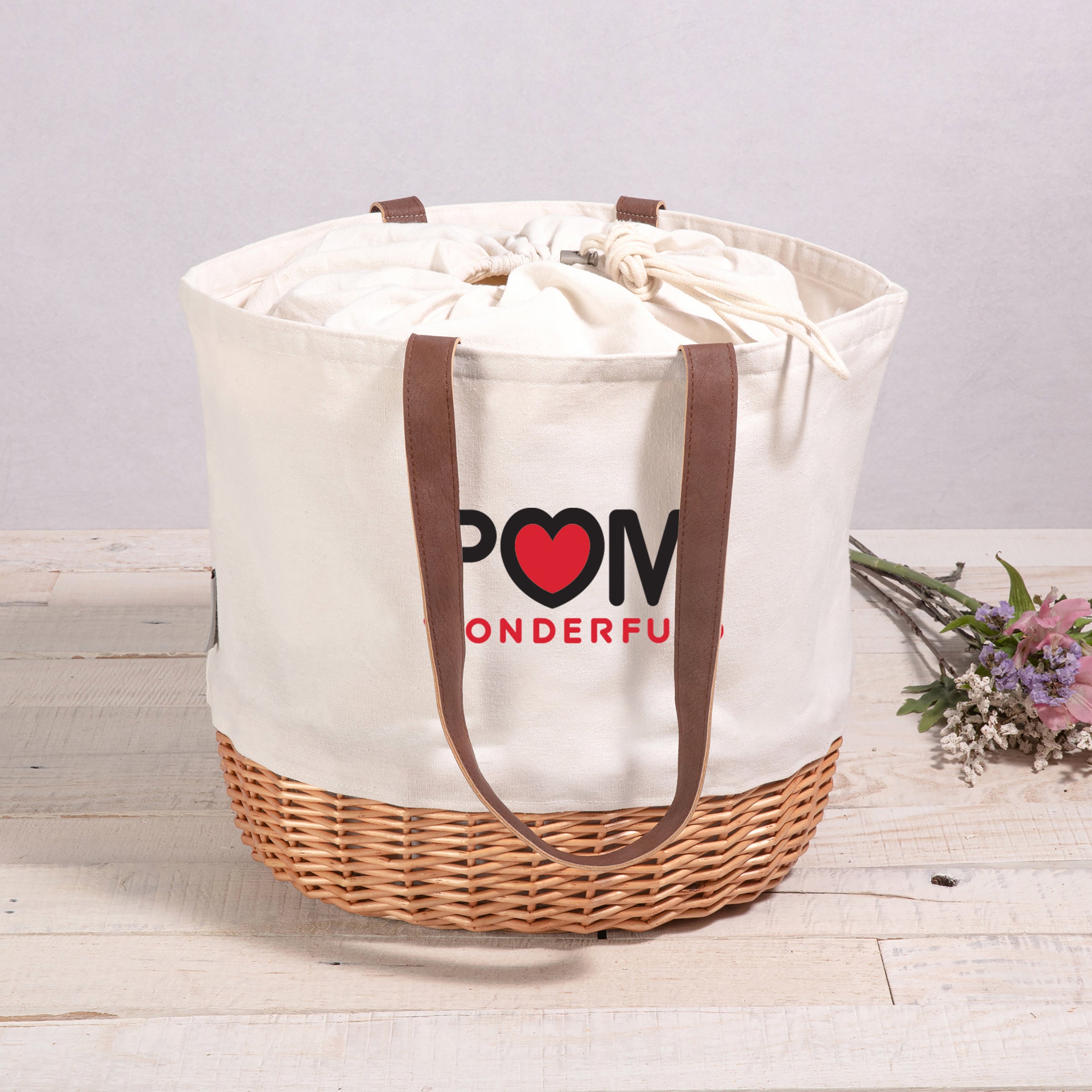 Coronado Canvas and Willow Basket Tote