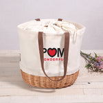 Coronado Canvas and Willow Basket Tote