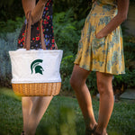 Michigan State Spartans - Coronado Canvas and Willow Basket Tote