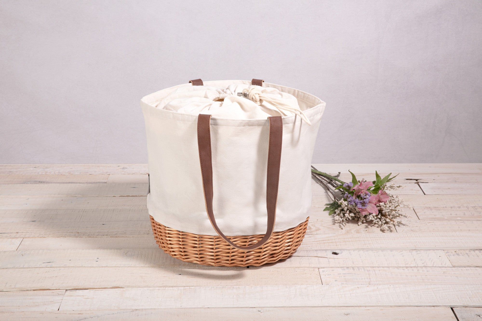 Anaheim Ducks - Coronado Canvas and Willow Basket Tote