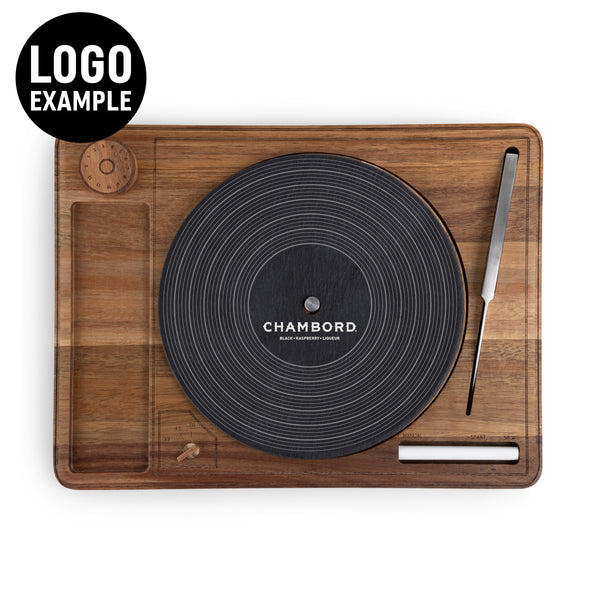 Turntable Acacia and Slate Cheese Board with Knife