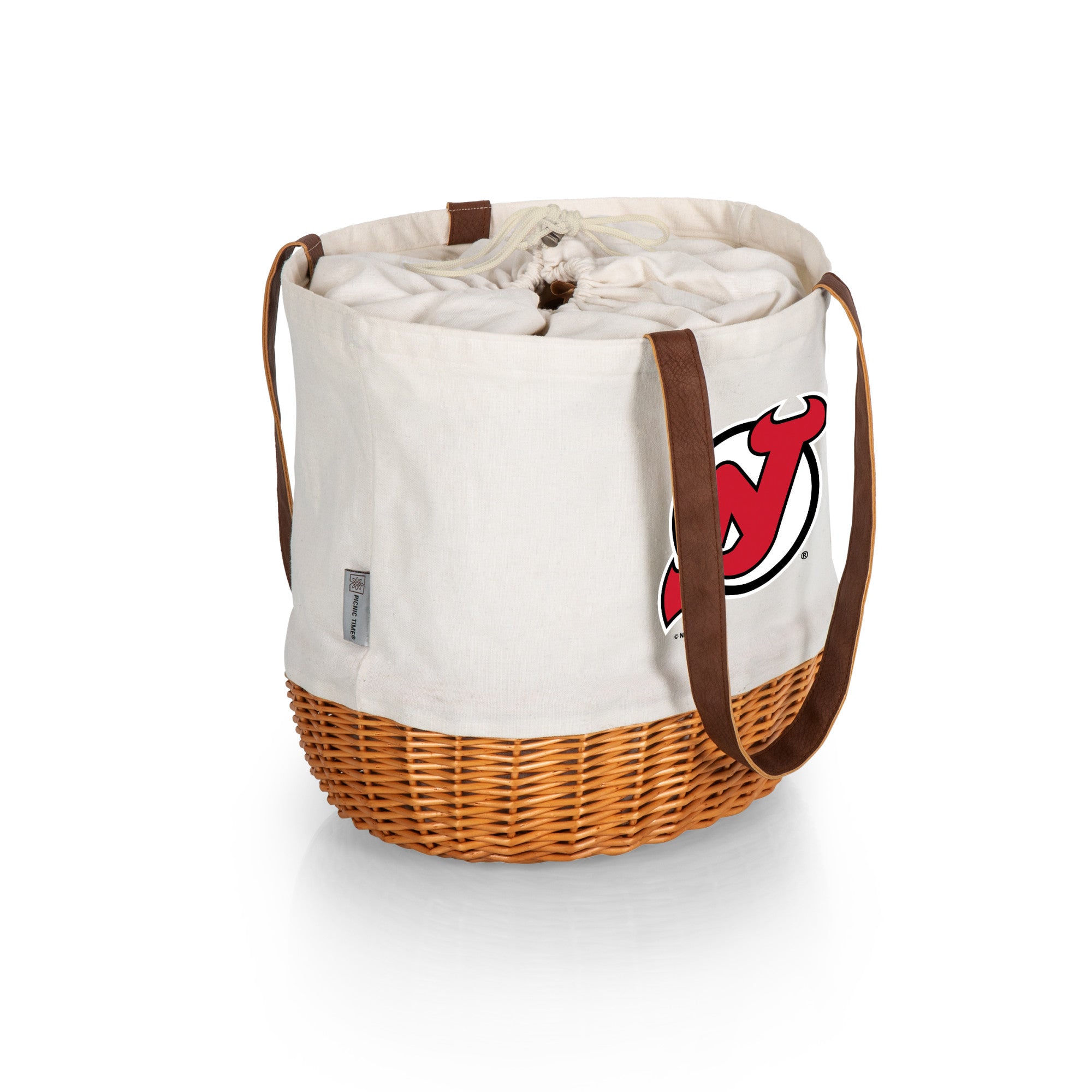 New Jersey Devils - Coronado Canvas and Willow Basket Tote