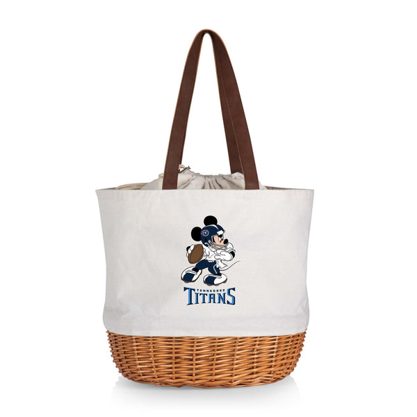 Tennessee Titans Mickey Mouse - Coronado Canvas and Willow Basket Tote