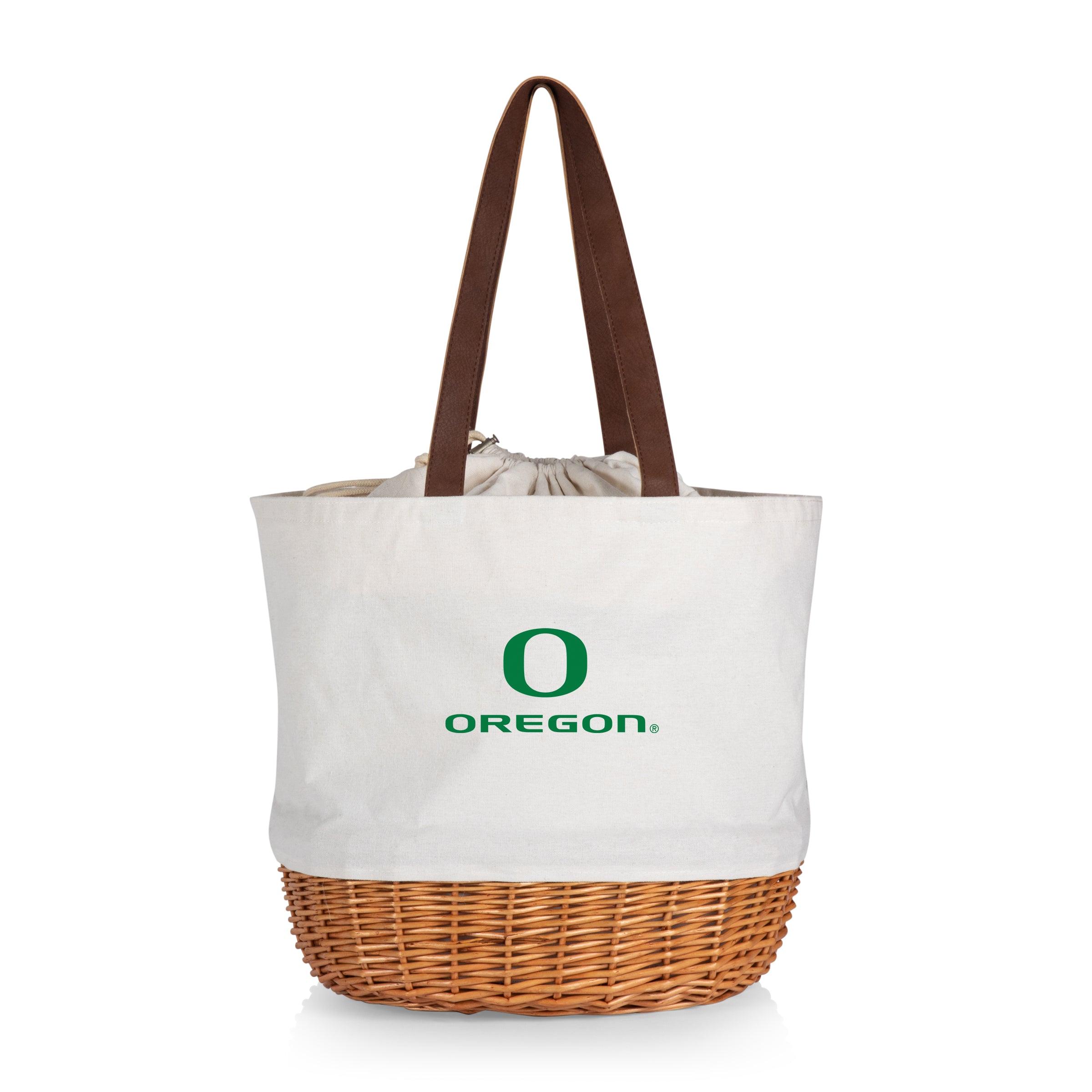 Oregon Ducks - Coronado Canvas and Willow Basket Tote