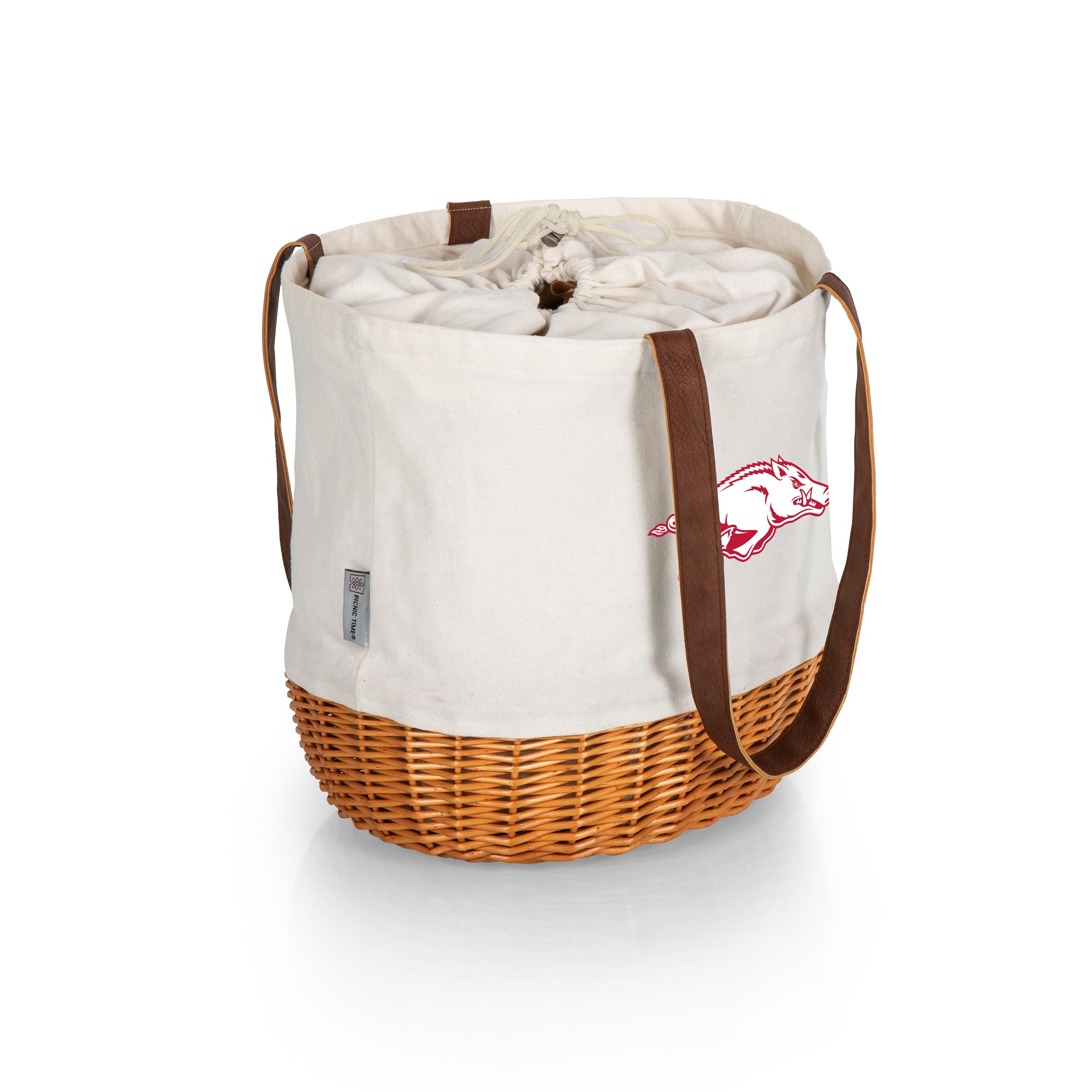 Arkansas Razorbacks - Coronado Canvas and Willow Basket Tote