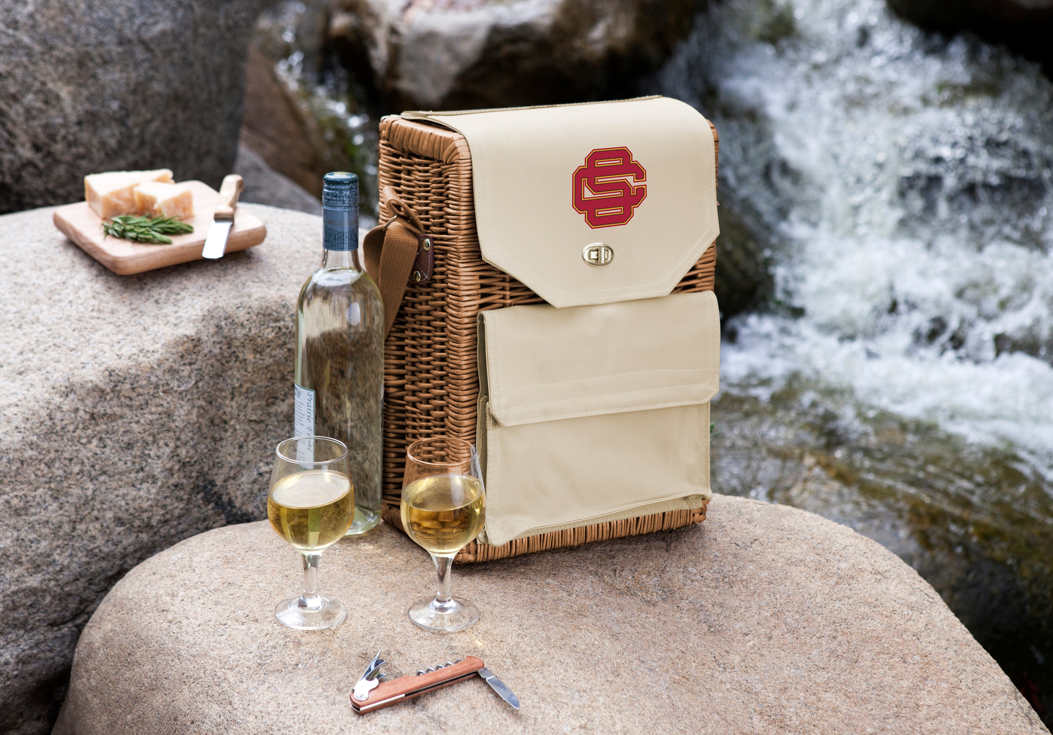 USC Trojans - Corsica Wine & Cheese Picnic Basket