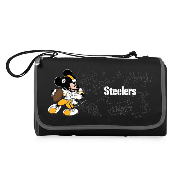 Pittsburgh Steelers Mickey Mouse - Blanket Tote Outdoor Picnic Blanket
