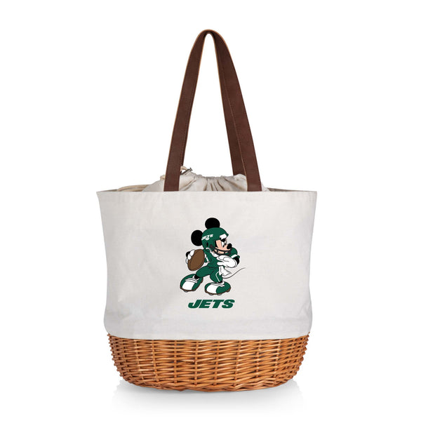 New York Jets Mickey Mouse - Coronado Canvas and Willow Basket Tote