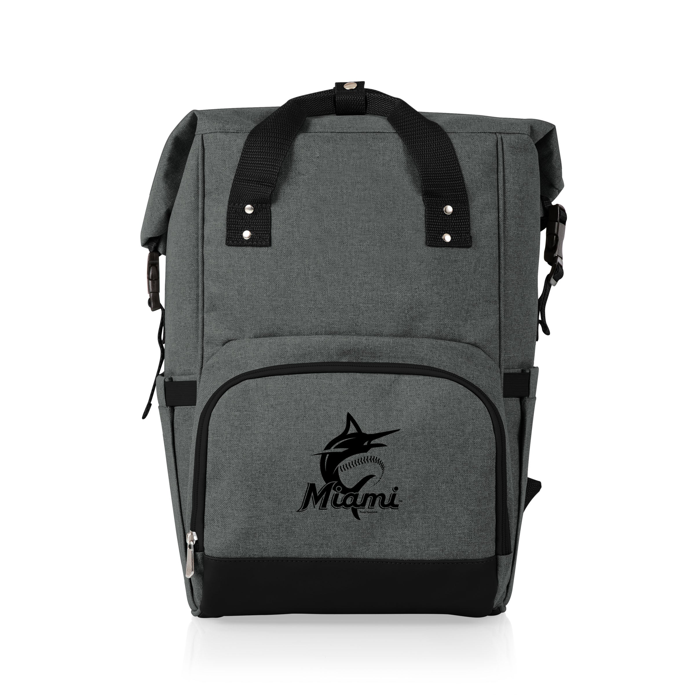 Miami Marlins - On The Go Roll-Top Backpack Cooler