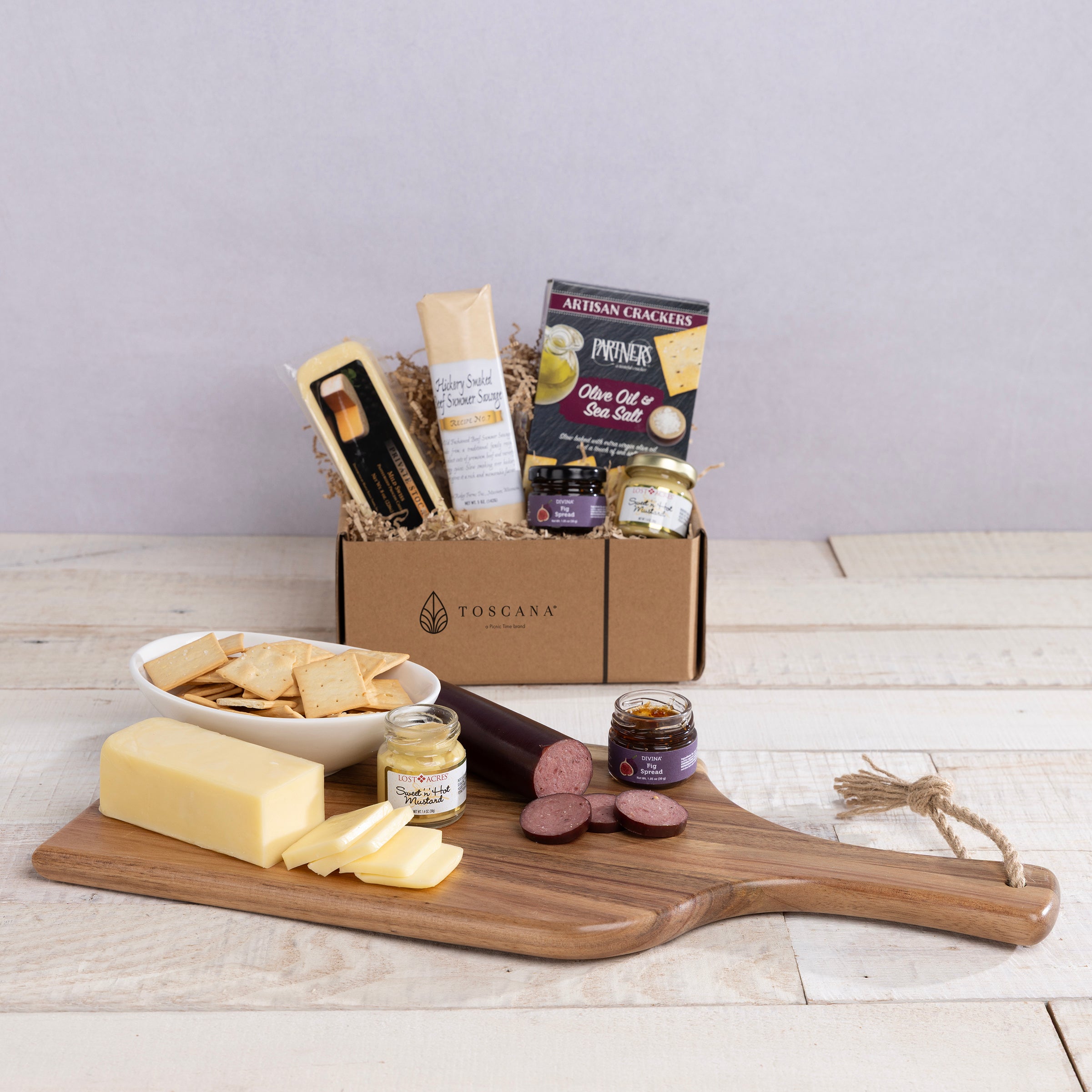Artisan 18" Charcuterie Board with Gourmet Gift Pack