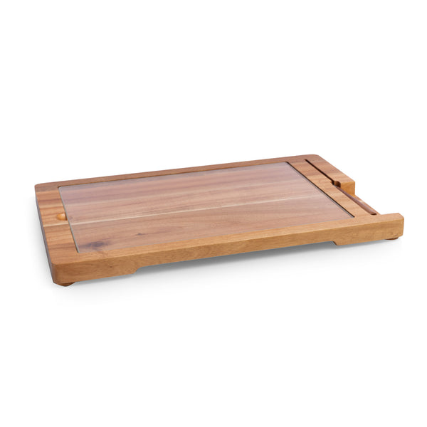 Ventana - Tempered Glass and Acacia Cheese Board and Knife Set