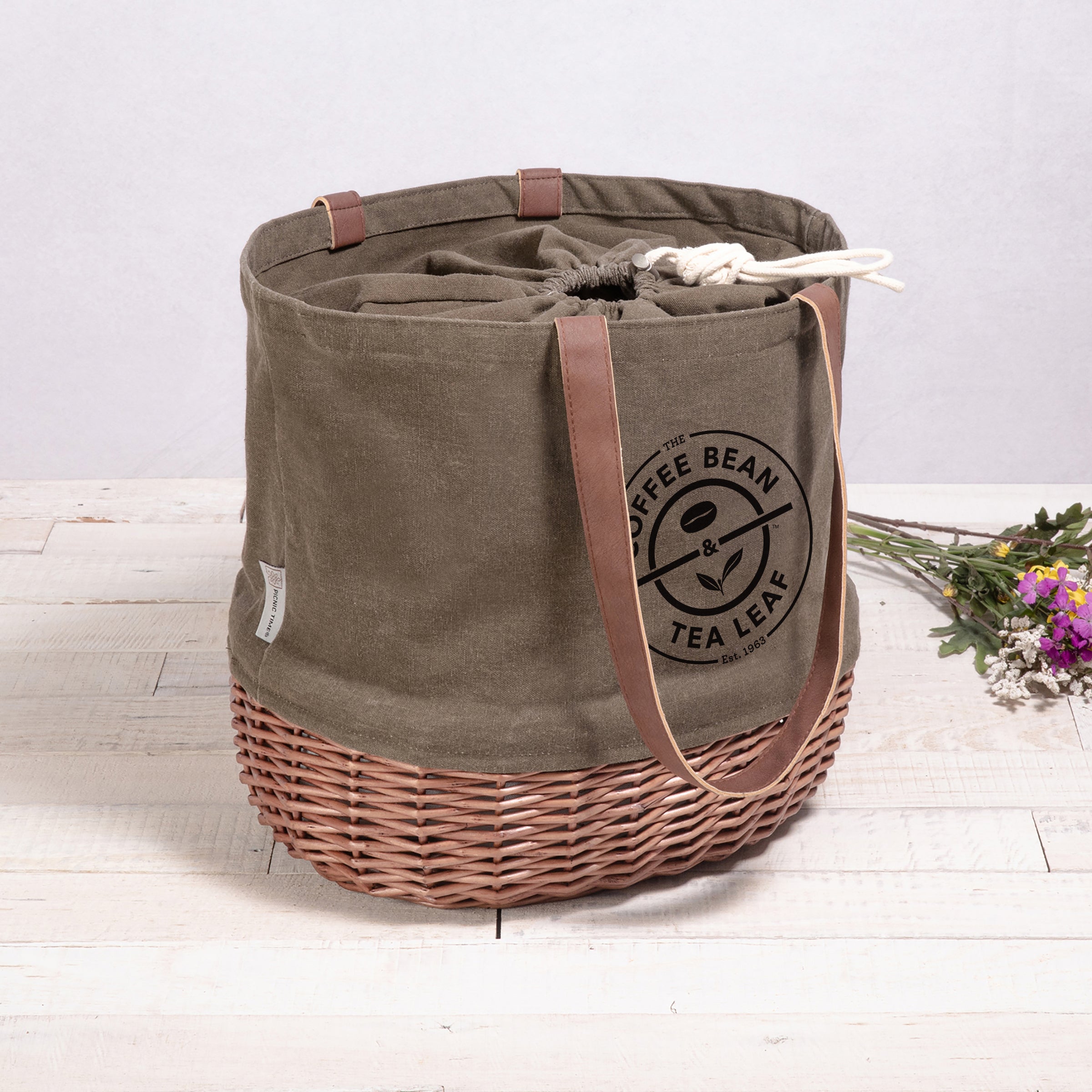 Coronado Canvas and Willow Basket Tote