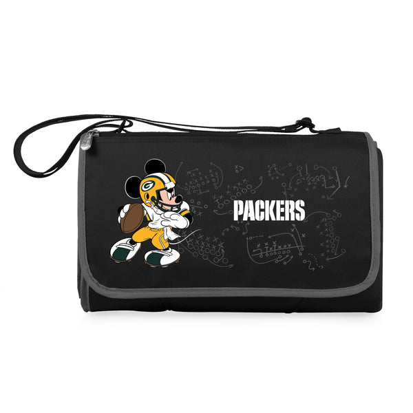 Green Bay Packers Mickey Mouse - Blanket Tote Outdoor Picnic Blanket