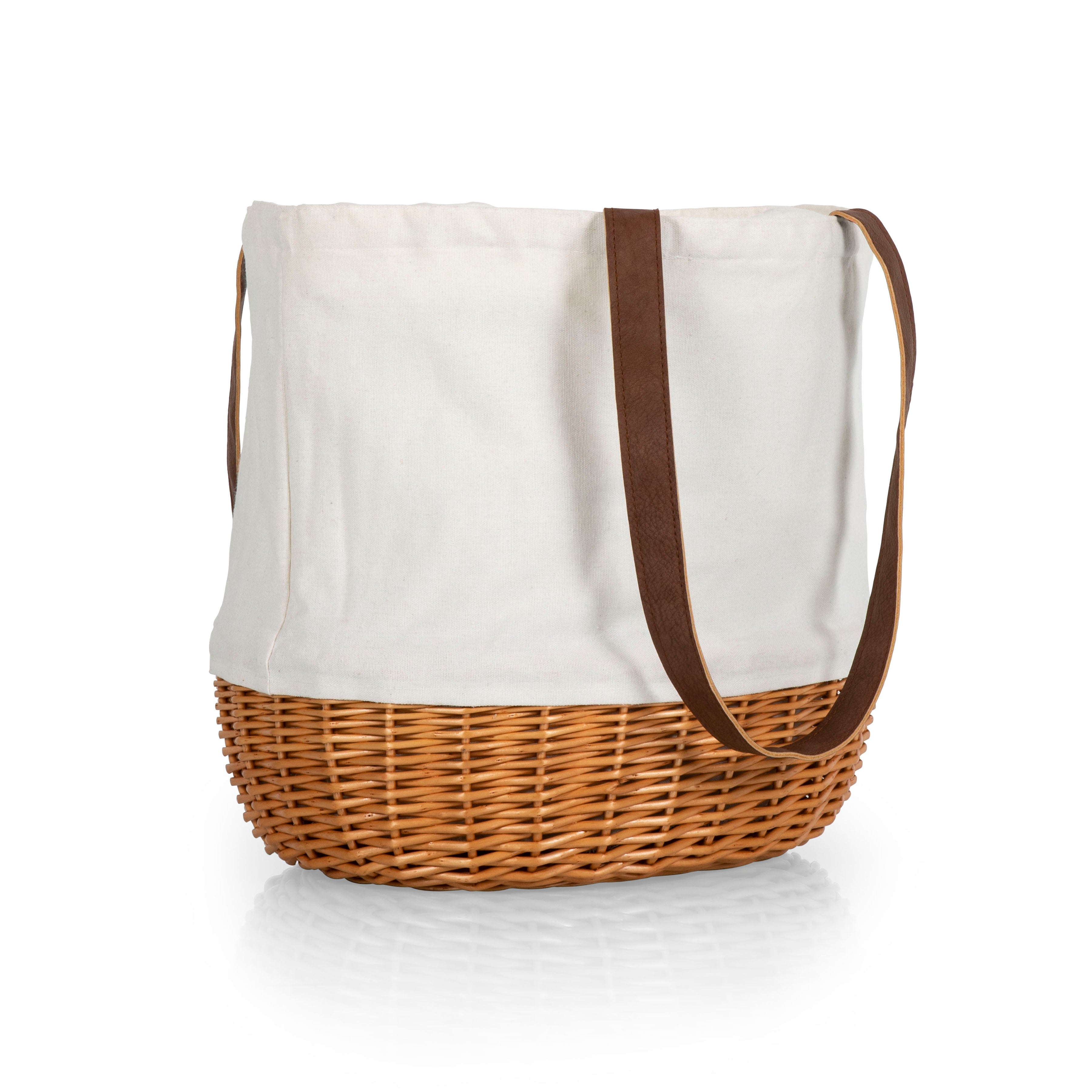 West Virginia Mountaineers - Coronado Canvas and Willow Basket Tote