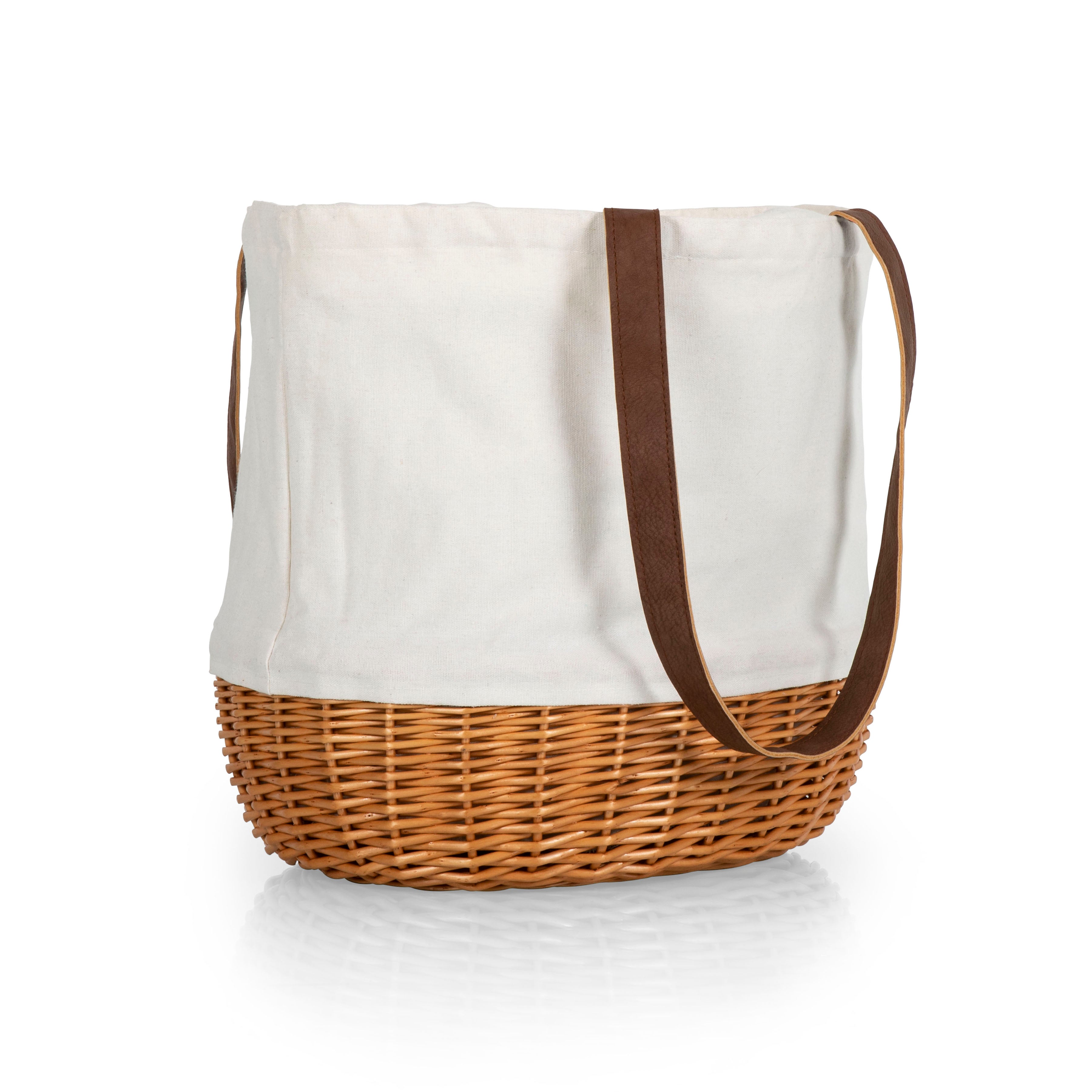 Ole Miss Rebels - Coronado Canvas and Willow Basket Tote
