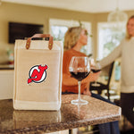 New Jersey Devils - Pinot Jute 2 Bottle Insulated Wine Bag